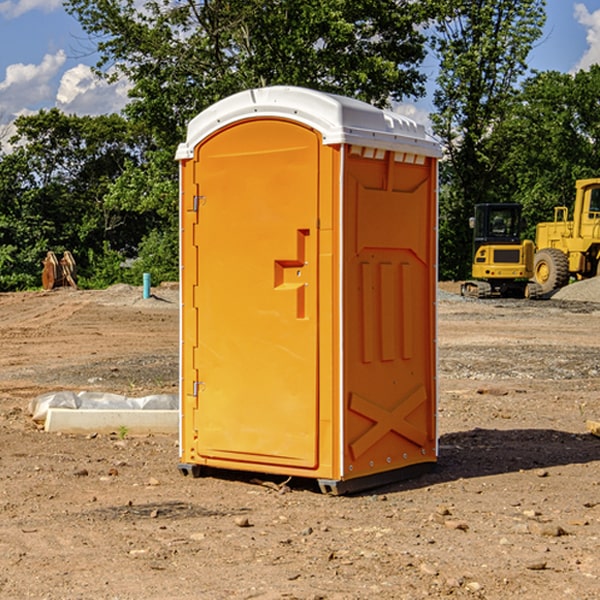 how often are the portable restrooms cleaned and serviced during a rental period in Cushman AR